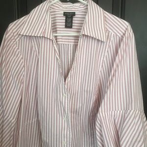 Nine West 22W white w/ pink/wine stripes